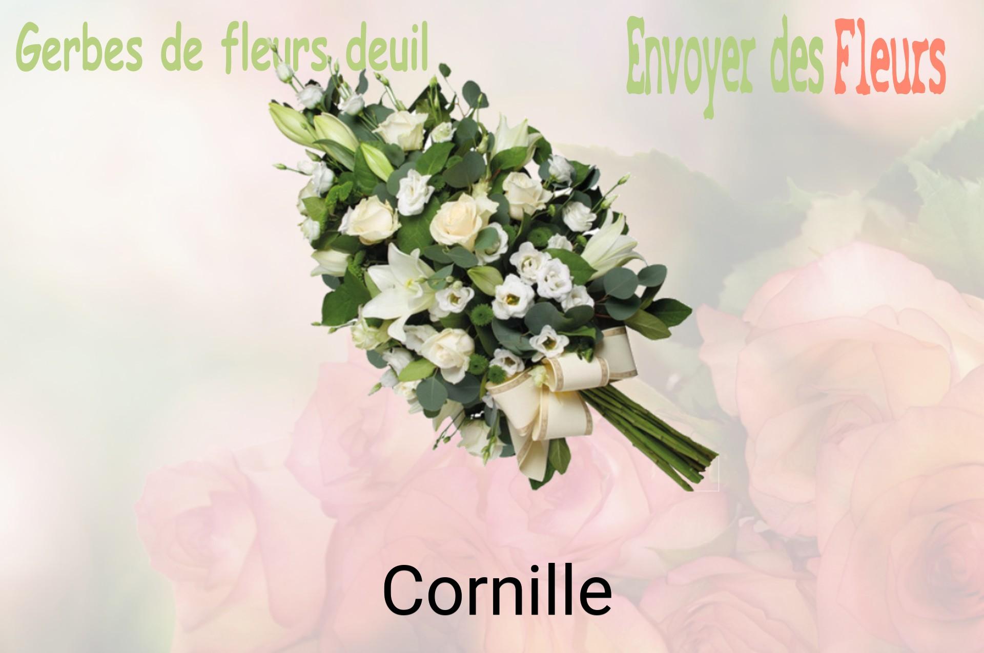 Gerbe de fleurs de deuil livrée à Cornille